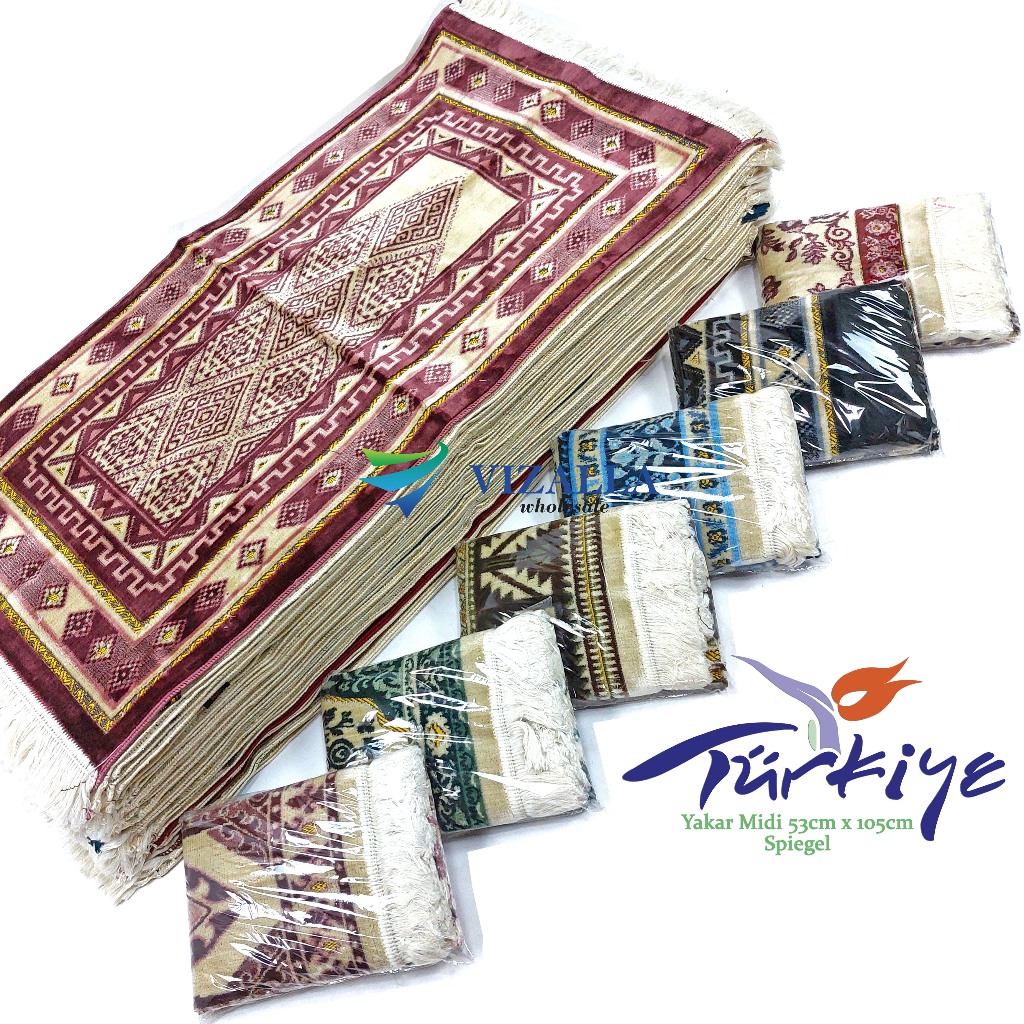 Turkish Prayer Rug Smooth Thick Midi 53x105cm /Yakar/Souvenir Hajj