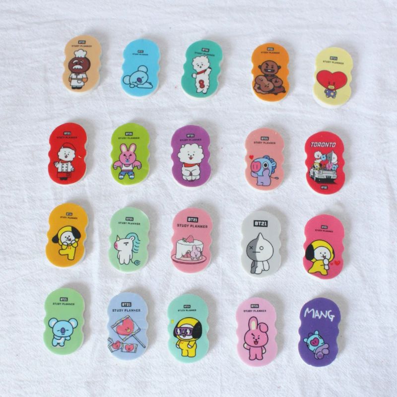 Momo.id 2PCS BTS MOTIF Pencil Eraser/BTS Character MOTIF Eraser/Cute ...