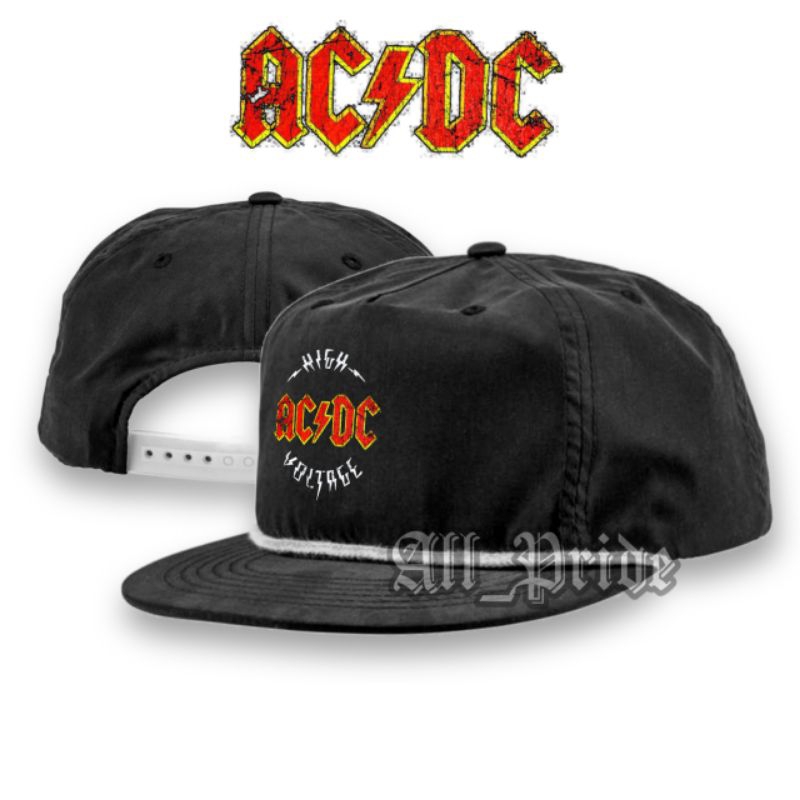Acdc Classic Band Snapback Hat/Snapback Oldskool Casual Vintage Rope ...