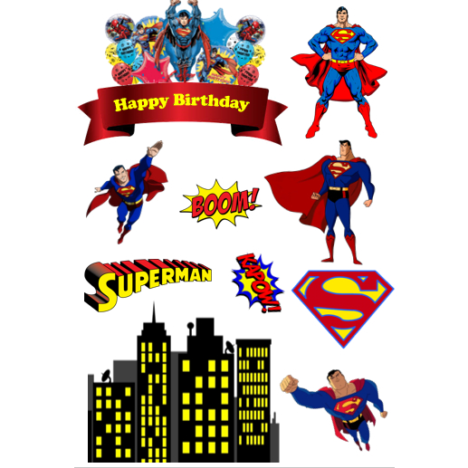 Superman Custom Cake Topper/Superman Theme Birthday Cake Decoration ...