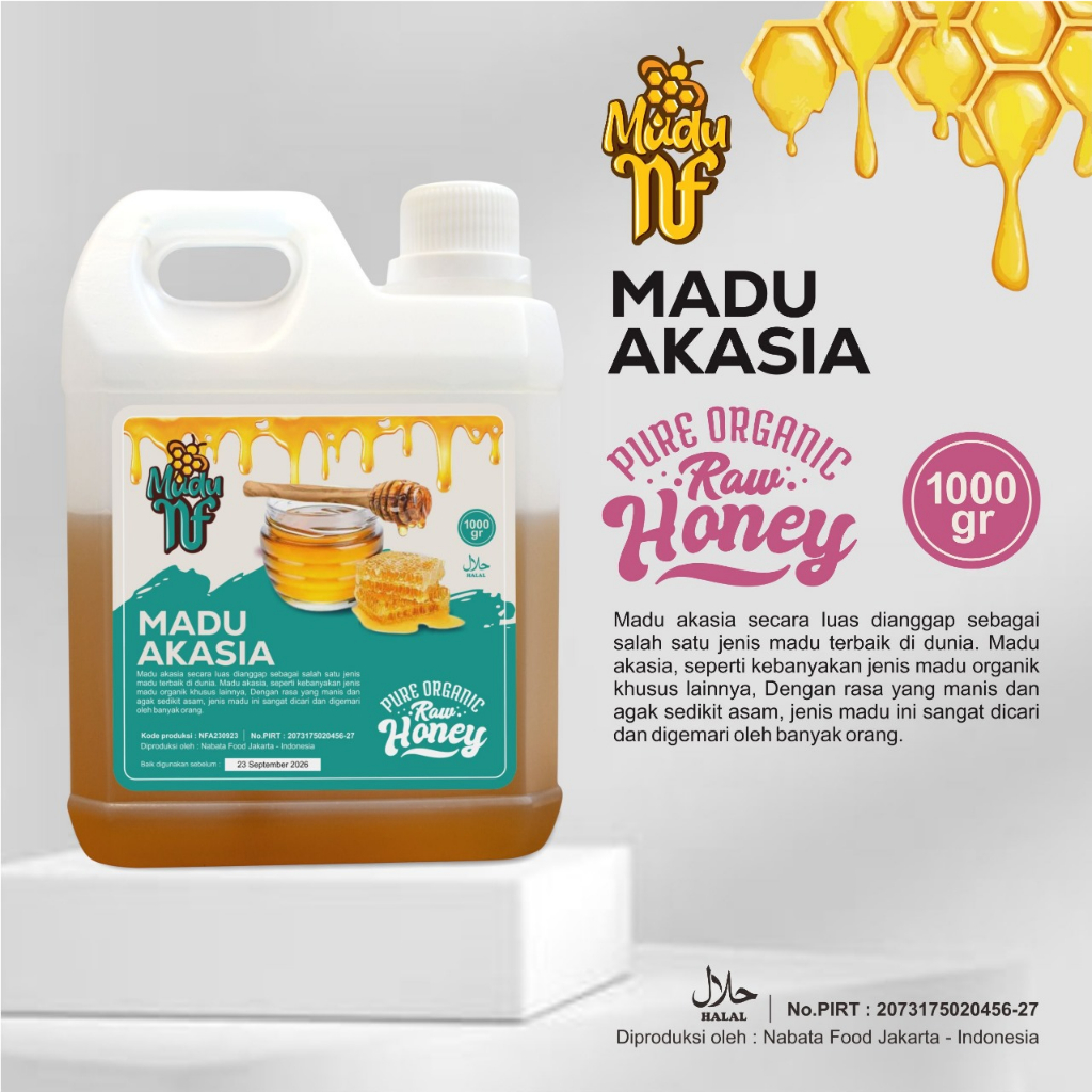 Original Honey 100% Pure Acacia 1kg Pure Raw Honney - Honey NF 1000gr ...