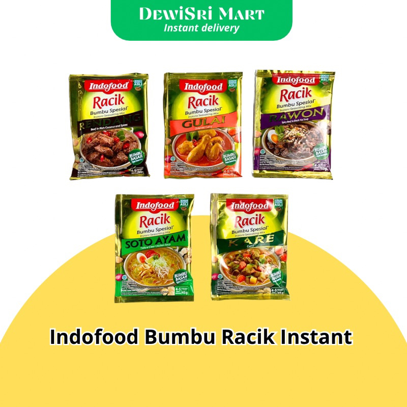 Indofood Instant Seasoning Mix Gule Kare Rawon Rendang Kare Chicken ...