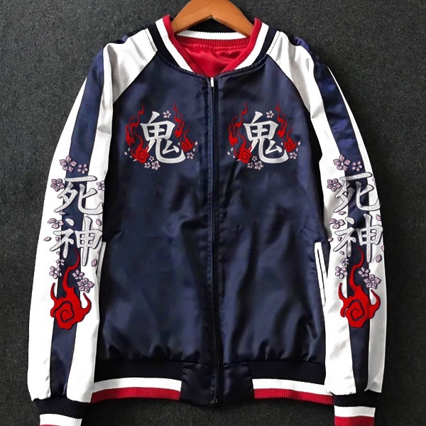 Original Shinigami Sukajan Jacket Full Embroidery Reversible Japanese ...