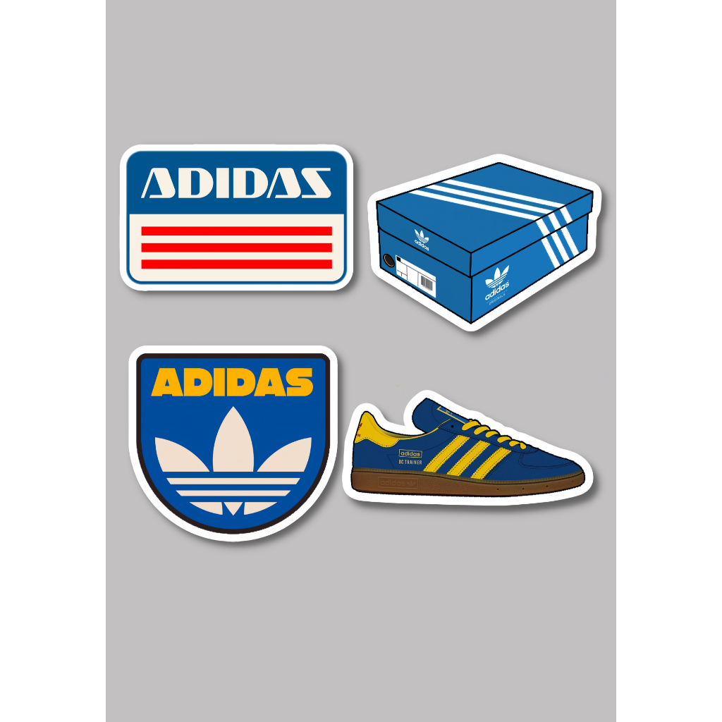 20 PCS AESTHETIC VINYL STICKER STICKER STICKER BRAND HYPEBEAST ADIDAS BLUE  YEEZY Waterproof FOR LAPTOP HELMET CASE HANDPHONE TUMBLER