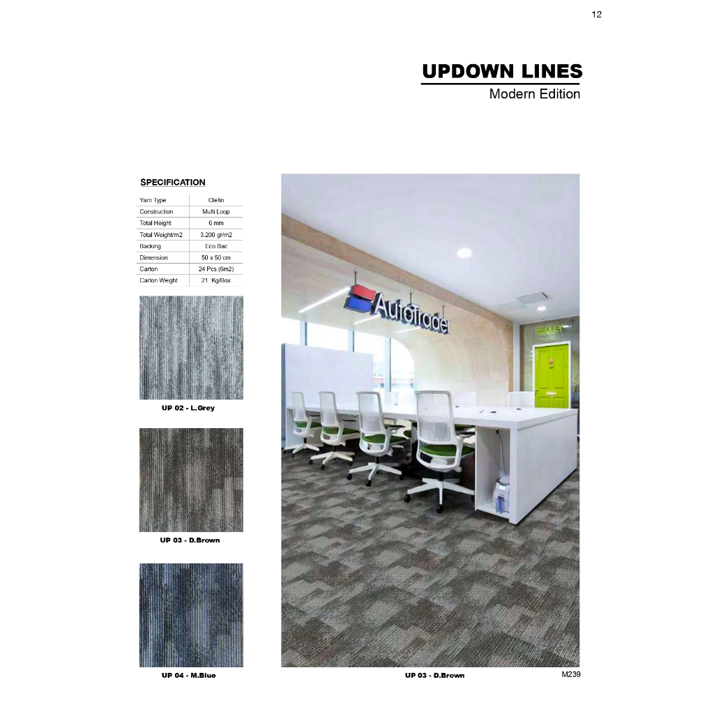 King Updown Lines Tile Carpet 6M2 | Shopee Philippines