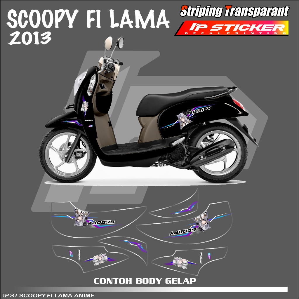 OLD SCOOPY FI MOTORCYCLE STRIPING STICKERS OLD HONDA SCOOPY FI - SIMPLE ...