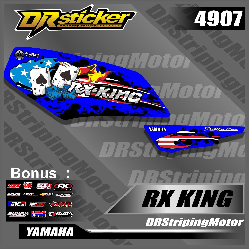 Rx-king MOTORCYCLE STRILE STRIPING STICKER SEMIFULL STICKER VARIATIONS ...