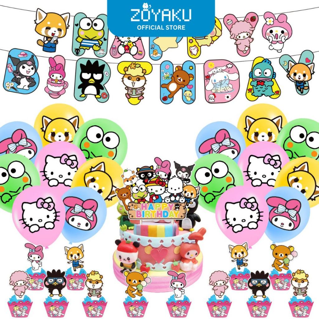sanrio-birthday-party-decoration-supplies-package-balloon-banner-topper