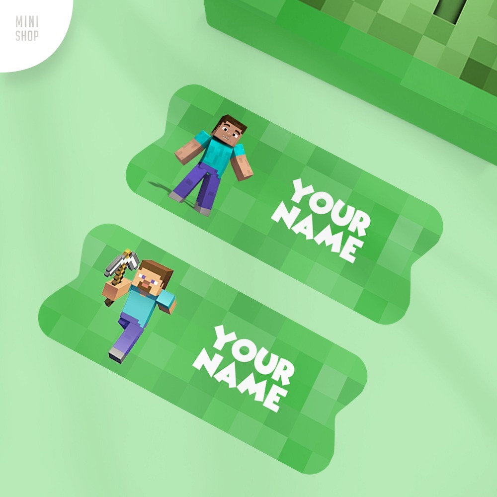 Custom Waterproof Minecraft Steve Name Sticker | Shopee Philippines