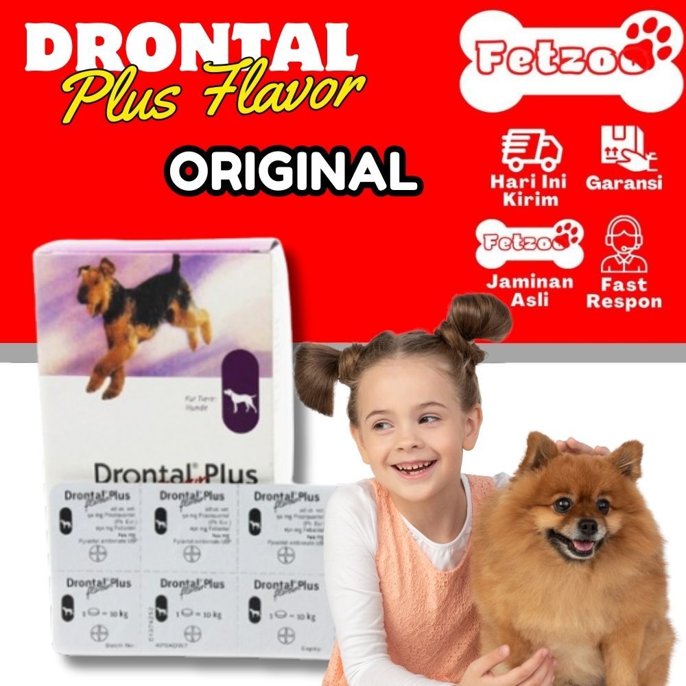 Drontal Plus Dog Flavor Bone Shape Dog Worm Medicine per tablet For