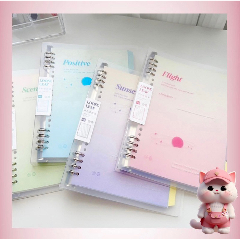 Notebook A5 Book Binder Cute School Writing Book Loose Leaf Notebook ...