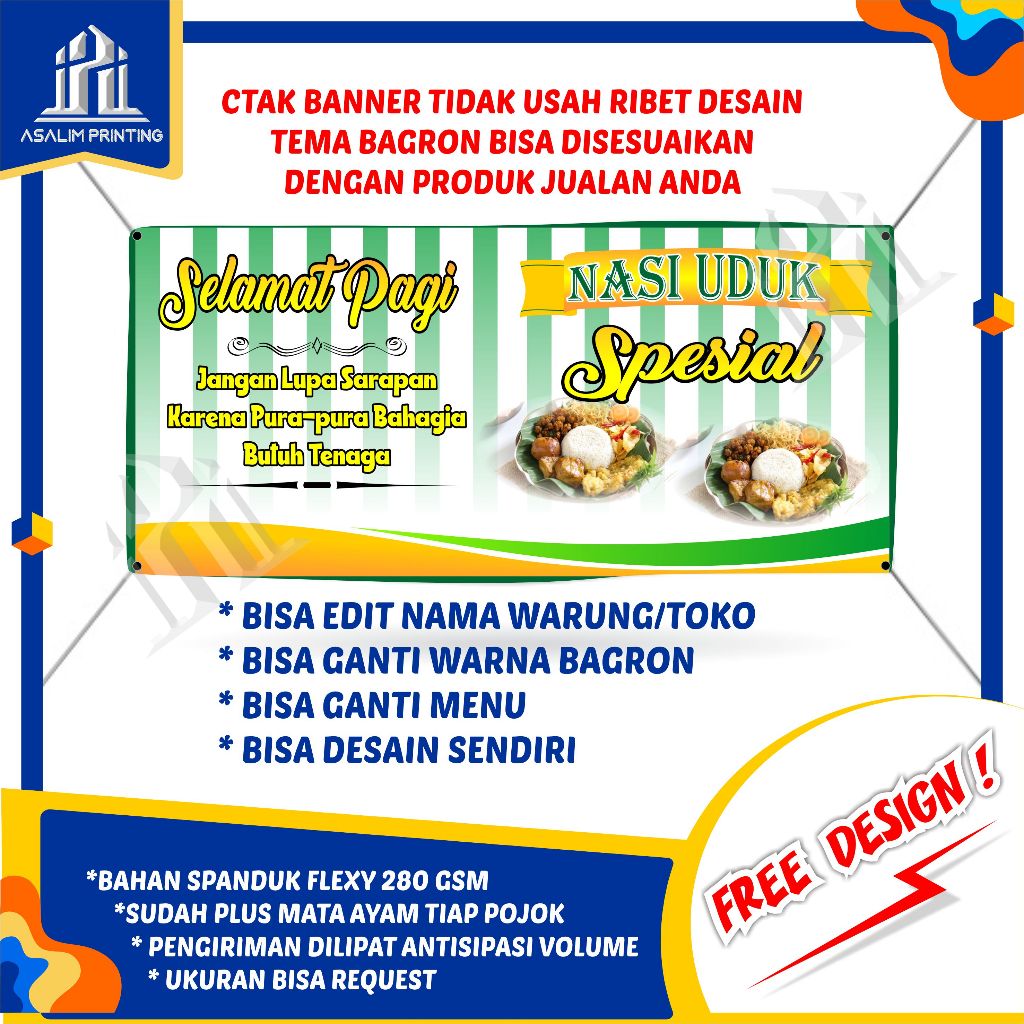 Uduk Rice Banner Selling Banner Custom Backdrop Billboard X Benner Food ...
