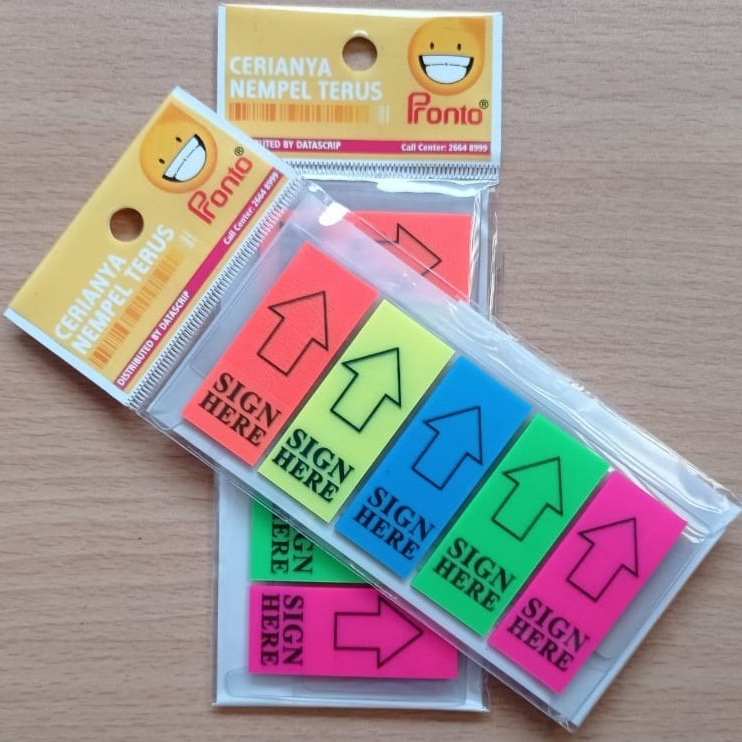 Pronto Sign Here Plastic Sticky Note/ Signature Marker Sticker ...