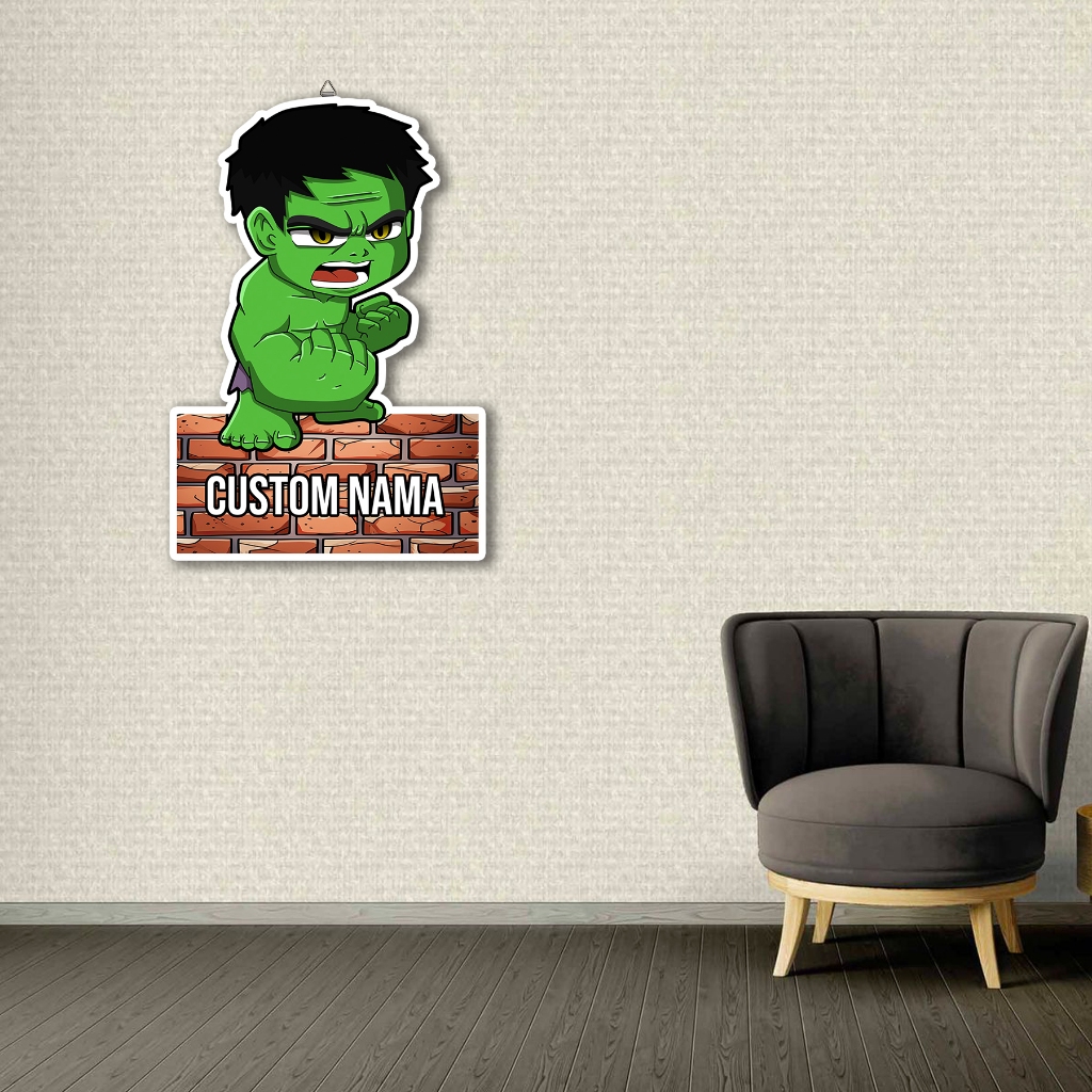 HIASAN DINDING Unique Superhero Hulk Pattern Wall Decoration Custom ...