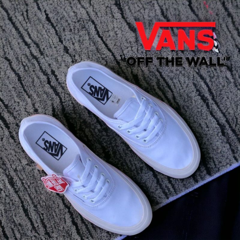 Vans authentic classic outlet all white womens shoes