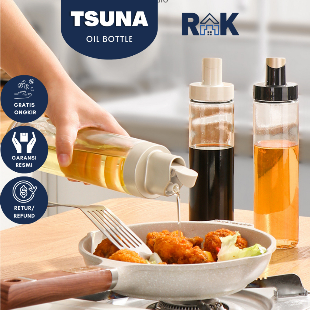 Rak - TSUNA Glass Oil Bottle Soy Sauce Bottle Cooking Oil Dispenser Oil ...