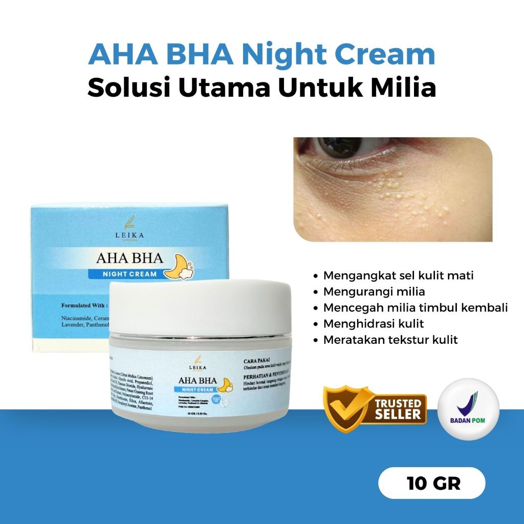 PUTIH MATA Milia Remover AHA BHA Night Cream Official BPOM Cream AHA