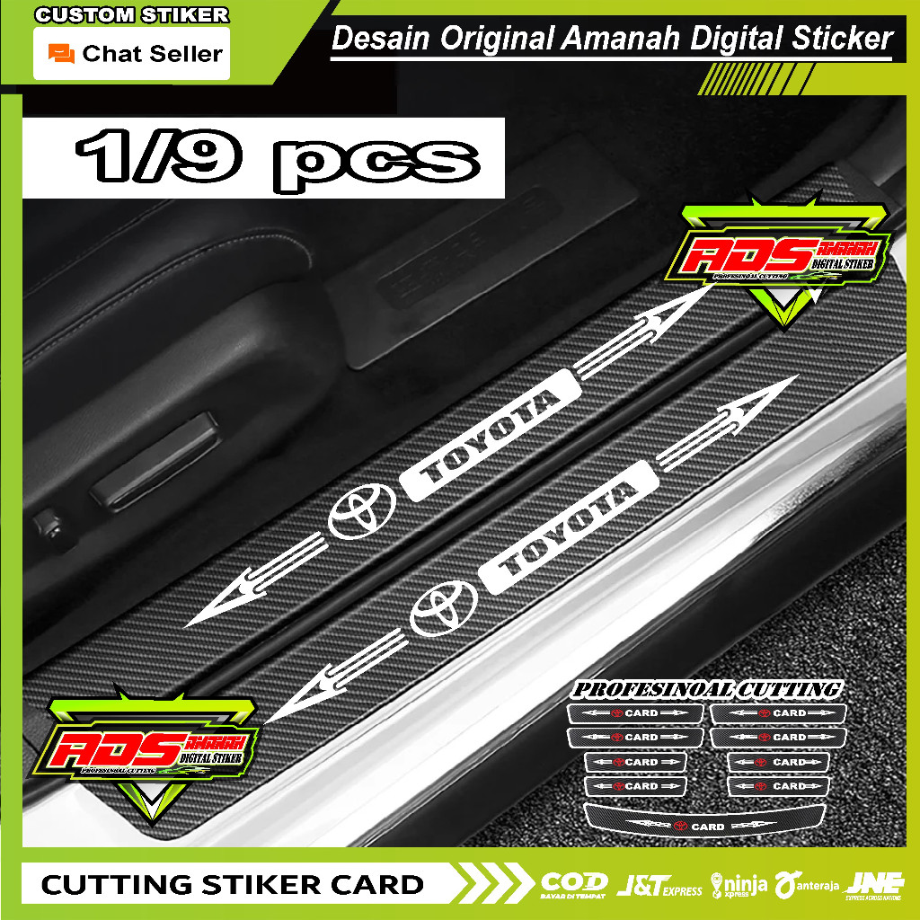 9 Pcs Door Protector Stickers for All Cars Toyota Carbon 3D Door Sill ...