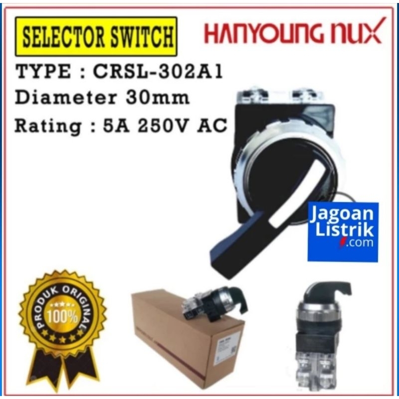 Selector Switch 2 Position 30mm CRSL-302A1 Hanyoung Nux Selector Switch ...