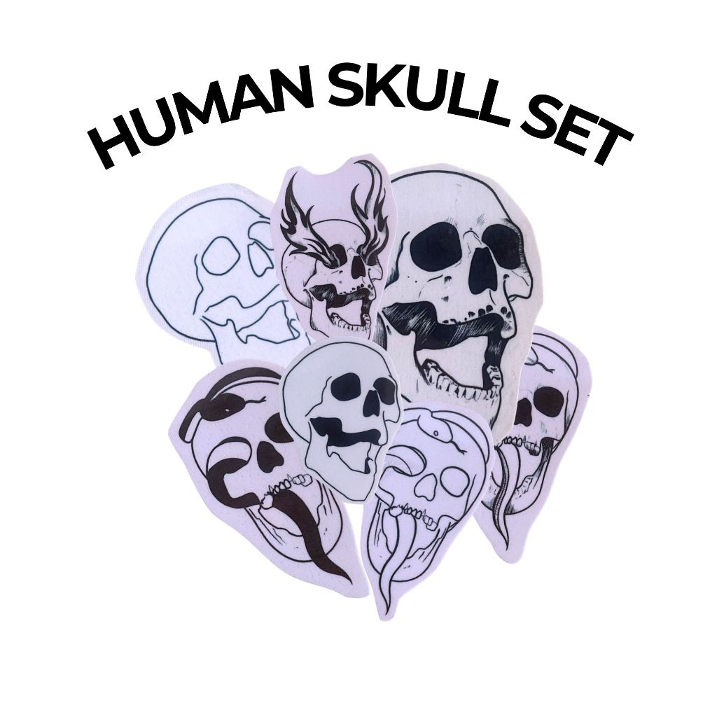 Human SKULL TEMPORARY TATTOO | Skull Tattoo | Death MARK | Human Skull ...