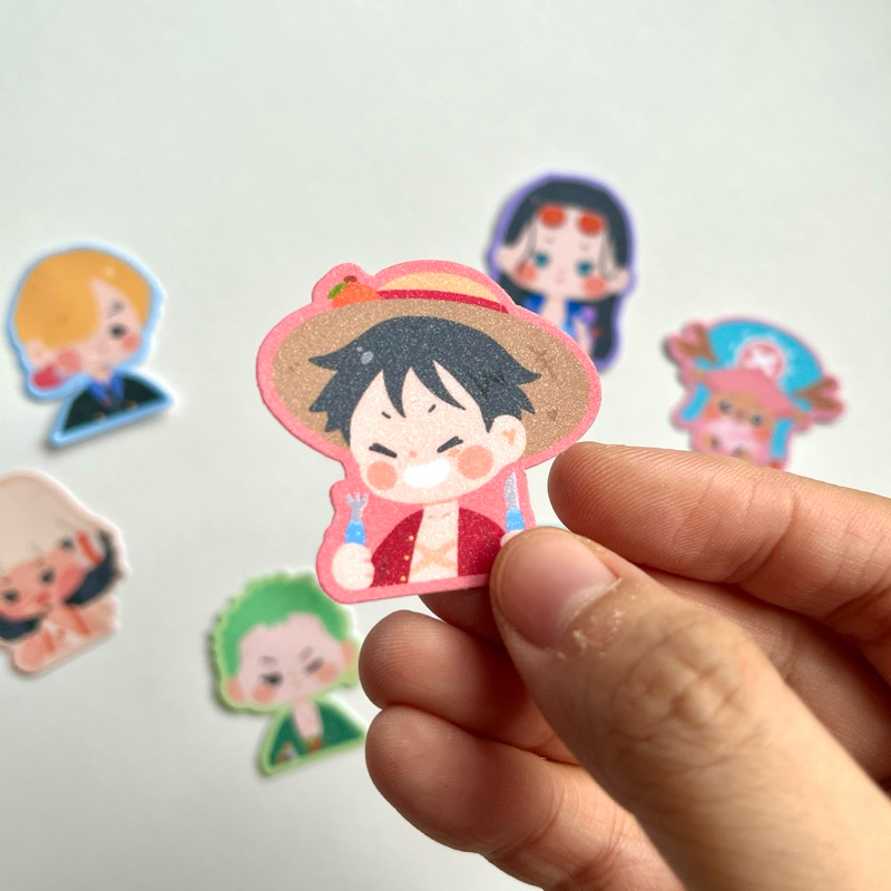 Onepiece Sticker Pack Diecut Glitter Luffy Zoro and Friends Anime One ...