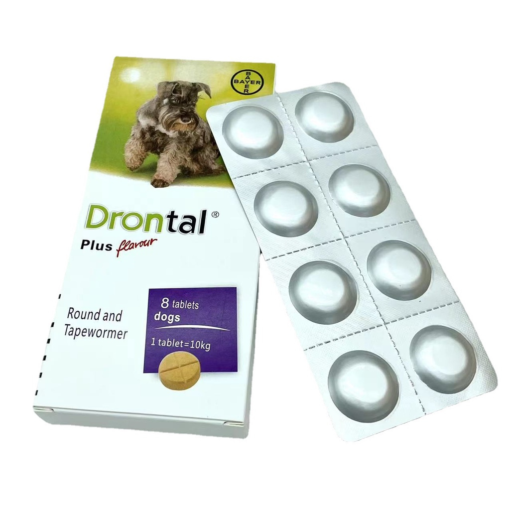 Drontal Round Dog Worm Medicine EXP 2027 1 Tablet/Dog Worm Medicine