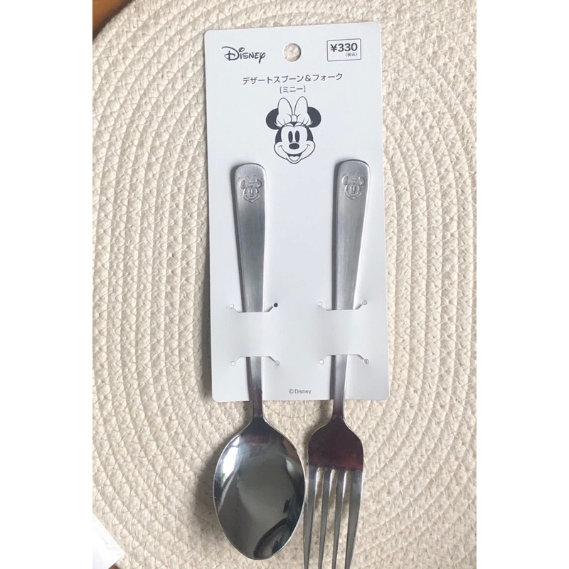 Mickey mouse and minnie mouse stainless steel spoon and fork set made ...