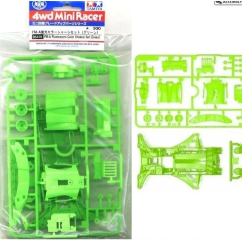 HIJAU Tamiya 95476 FMA FLOURESCENT COLOR CHASSIS SET (GREEN) / CHIN ...