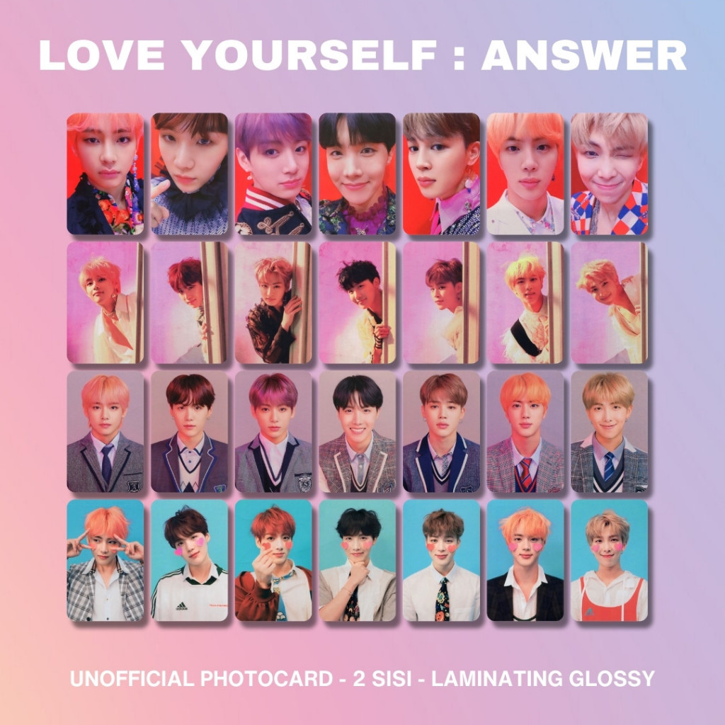 Bts Love Your Self Answer Photocard Album Full Member Unofficial ...