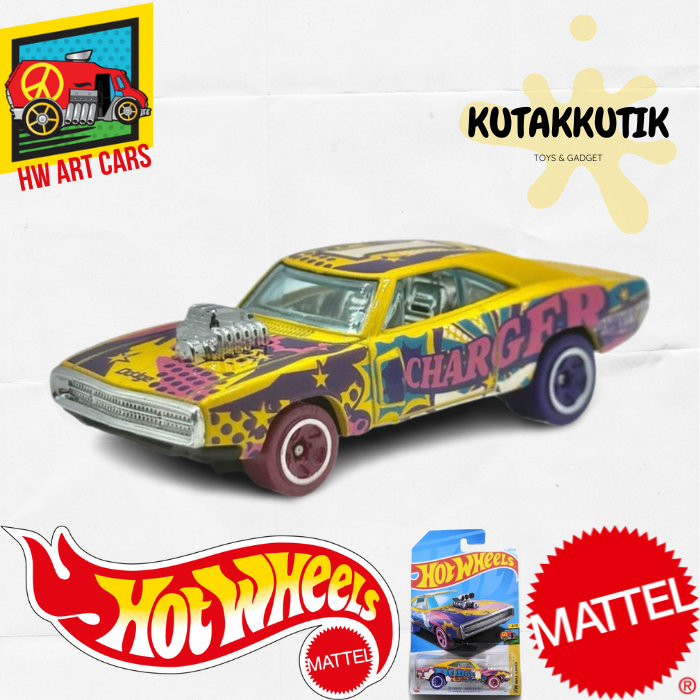 Hot Wheels Mobil 70 Dodge Charger R/T Yellow Lot E 2024 HW Art Cars ...