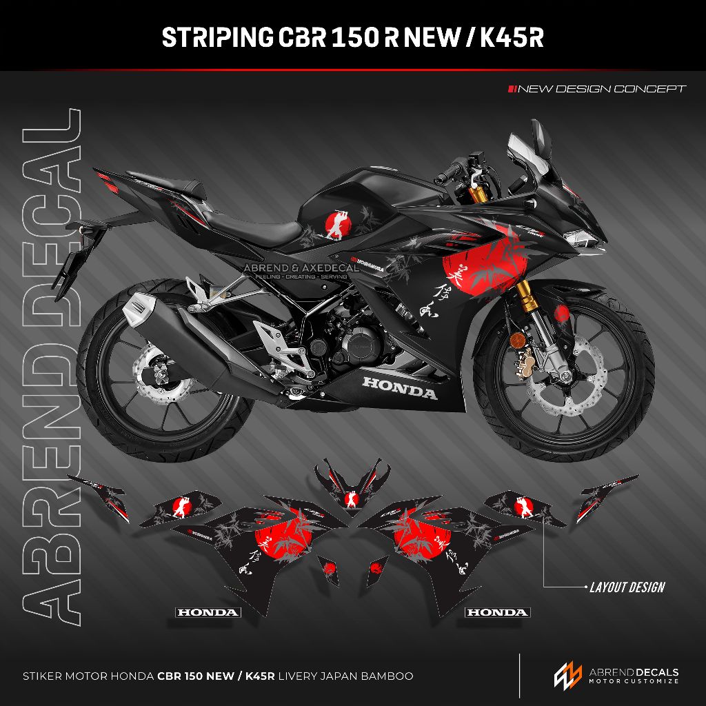 Striping CBR 150 R New K45R Livery Japan Bamboo Honda CBR 150R