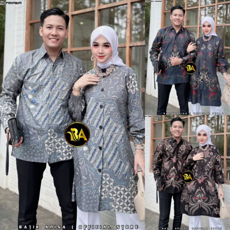 Batik Tops Couple Tunic Button Front Set Men's Clothing Long Sleeve ...