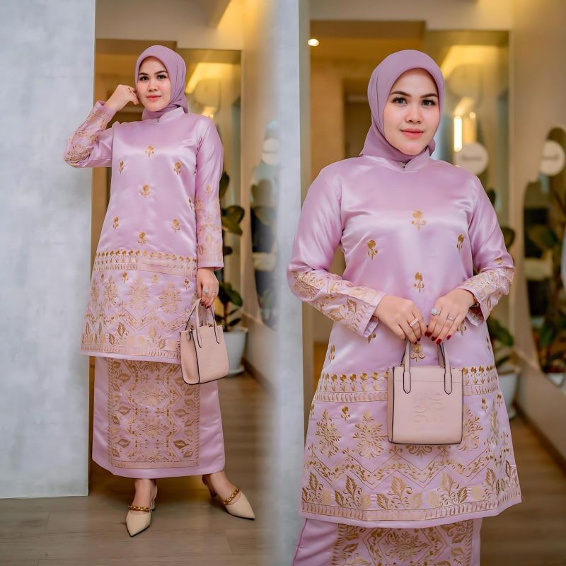 Bridal Tunic Kebaya Suit/Malaysian Kebaya Set/Manual Embroidery Kebaya ...