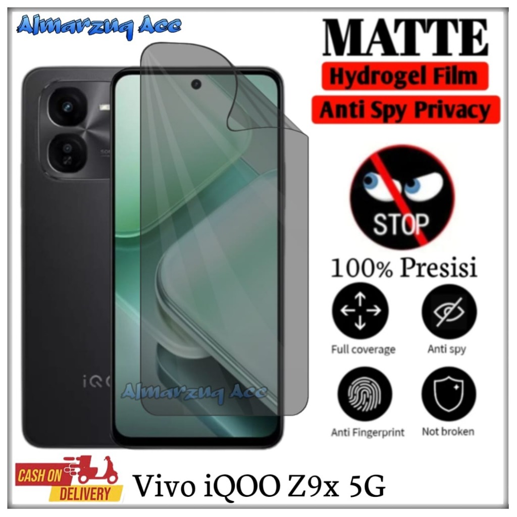 Anti Scratch Hydrogel Anti Spy Privacy Vivo iQOO Z9 5G Z9x 5G Z9 Turbo Screen Protector HP Full