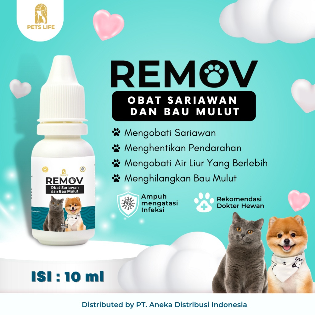 REMOV medicine for canker sores for cats 10ml Medicine for cat canker ...