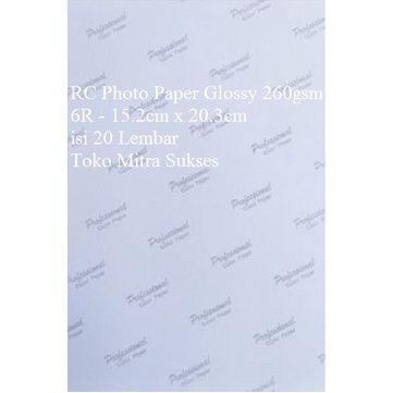 Very Comfortable RC Photo Paper Glossy 26gsm 6R contains 2 sheets ...