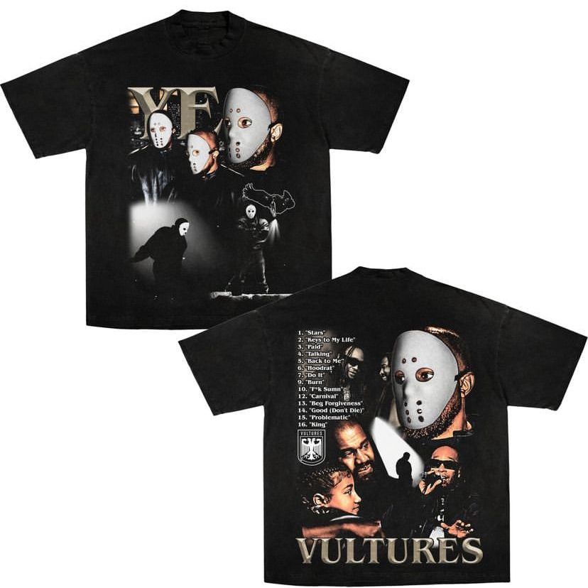 HITAM Baju KAOS KANYE WEST RAPPER RAP TEE TSHIRT OVERSIZE BLACK UNISEX ...
