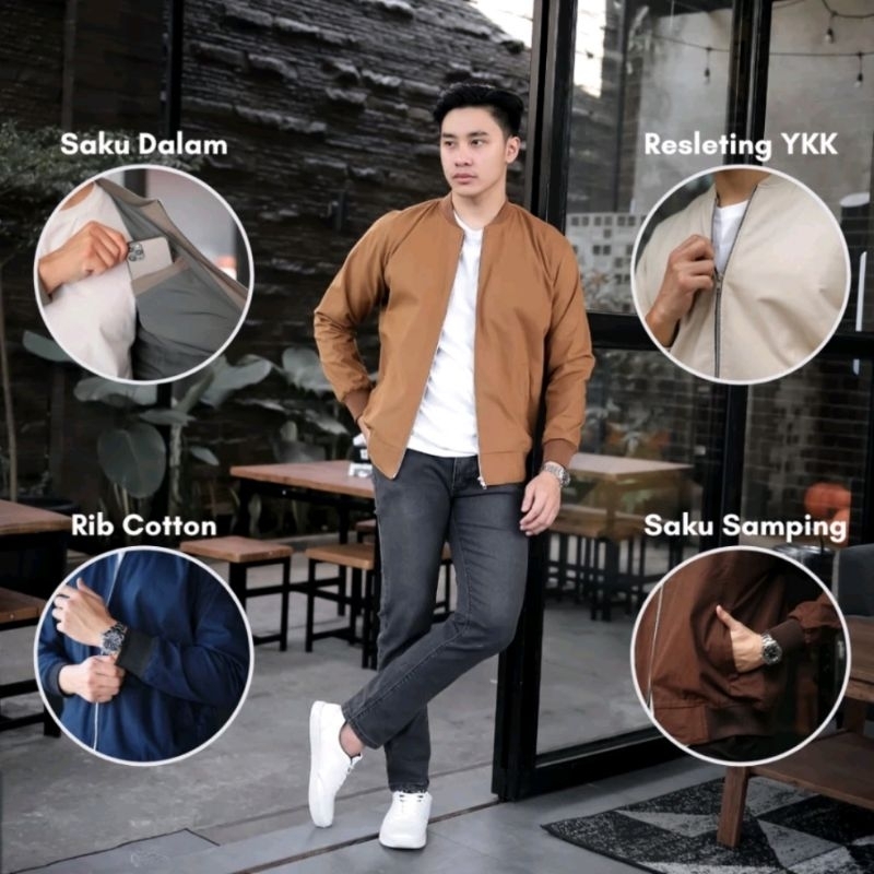 Delibra Men s Canvas Bomber Jacket