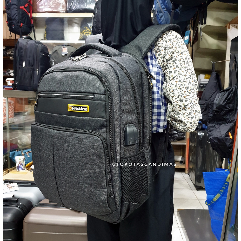 President 2955 Laptop Backpack with USB Port | Shopee Philippines