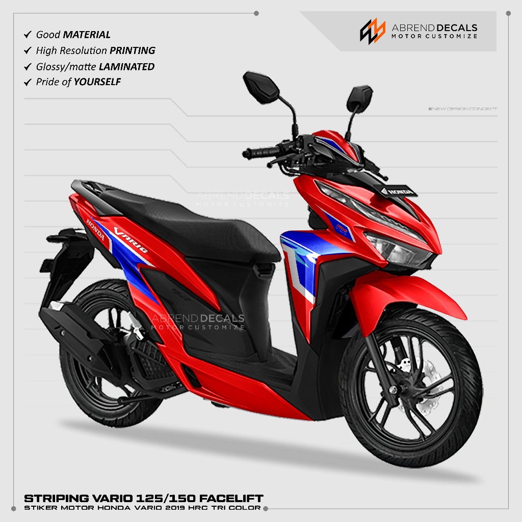 VARIO FACELIFT HRC TRI COLOR STRIPING HONDA VARIO 125 MOTORCYCLE ...