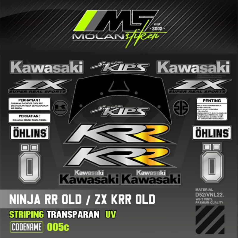 Decal Sticker Striping Variation Transparent Uv ZX KRR CBU Ninja Rr Old ...