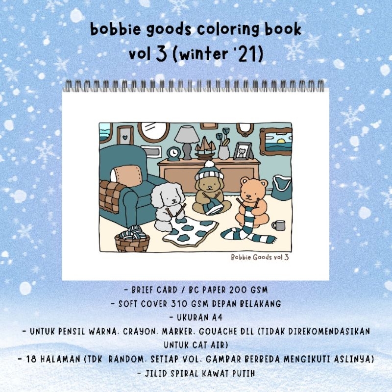 Bobbie Goods Coloring Book Vol 3 Winter 2021 18 Pages BC Paper Coloring Book 200 gsm Thick ...