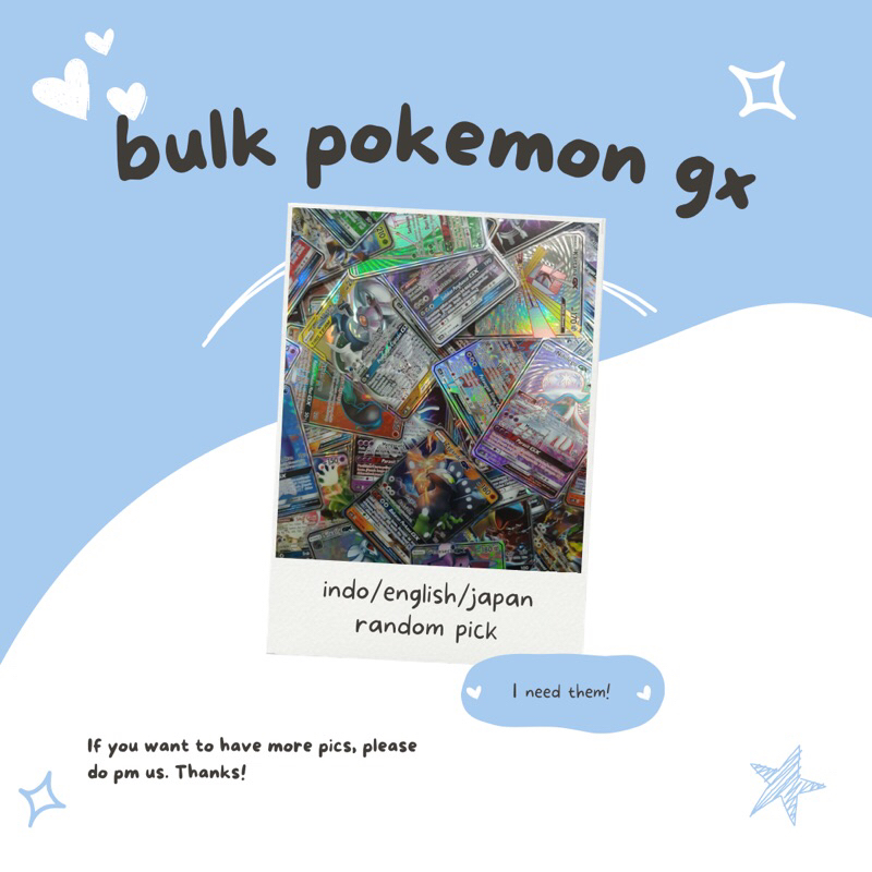 Random Bulk GX Pokemon TCG Indonesia/English/Japan | Shopee Philippines