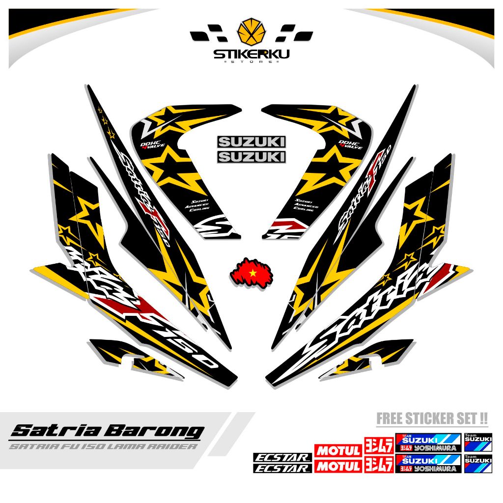 Satria BARONG STICKER / MTF 15 / STRIPING SATRIA 150 LAMA / SETIKER ...