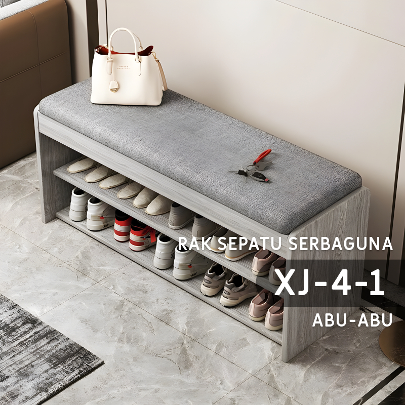 KAYU Sitting Shoe Rack with Sofa / Wooden Shoe Cabinet Multi-Purpose ...
