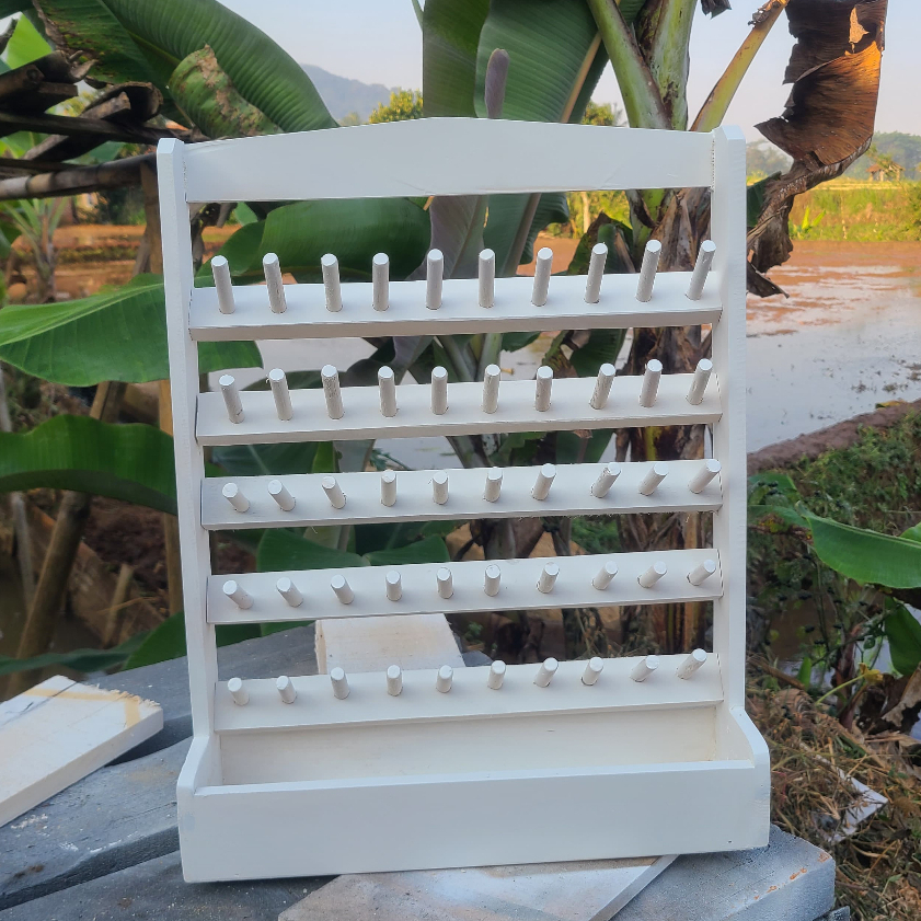 KAYU PUTIH White Multi-Purpose Wooden Sewing Thread Rack - Latest Model ...