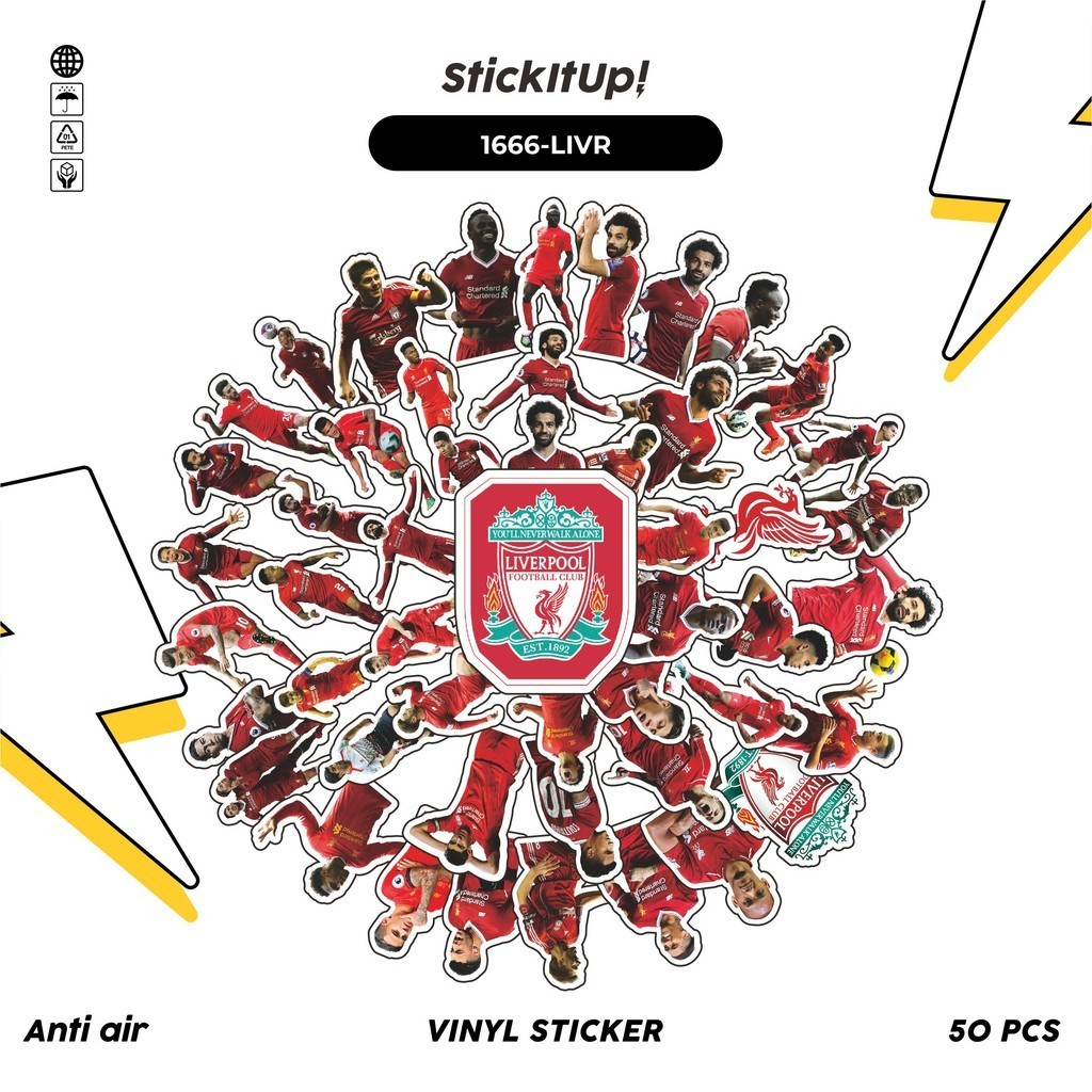 HP 100 Pcs FOOTBALL SERIES LIVERPOOL FC Stickers Pack Cute Aesthetic ...