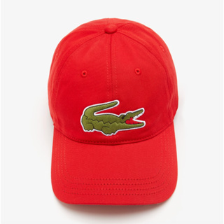 Lacoste Hat Unisex Adjustable Organic Cotton Twill Cap Red Official ...