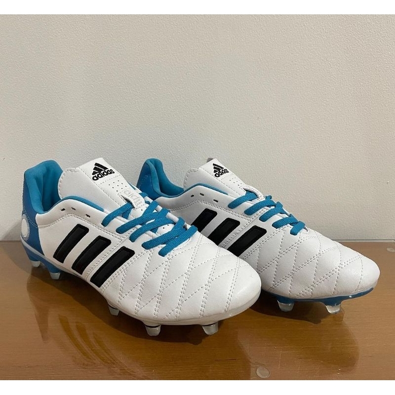 Adipure 11 Pro White Blue FG. Soccer Shoes Shopee Philippines