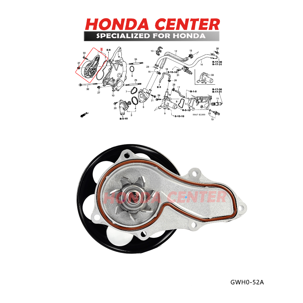 MESIN Water pump Car Engine Water pump honda crv rd gen2 stream 2002